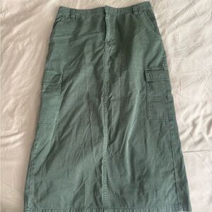 Madewell Olive Midi Cargo Skirt
